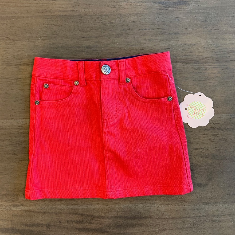 New Girls Downest Girl Red Denim Adjustable Skirt